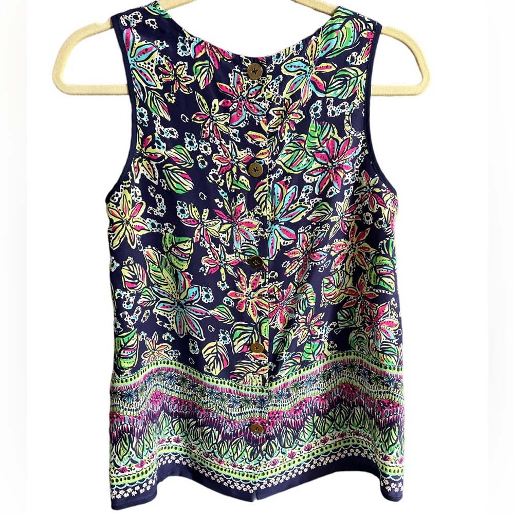 Lilly Pulitzer Gold Button Back Tank - Picture 2 of 3